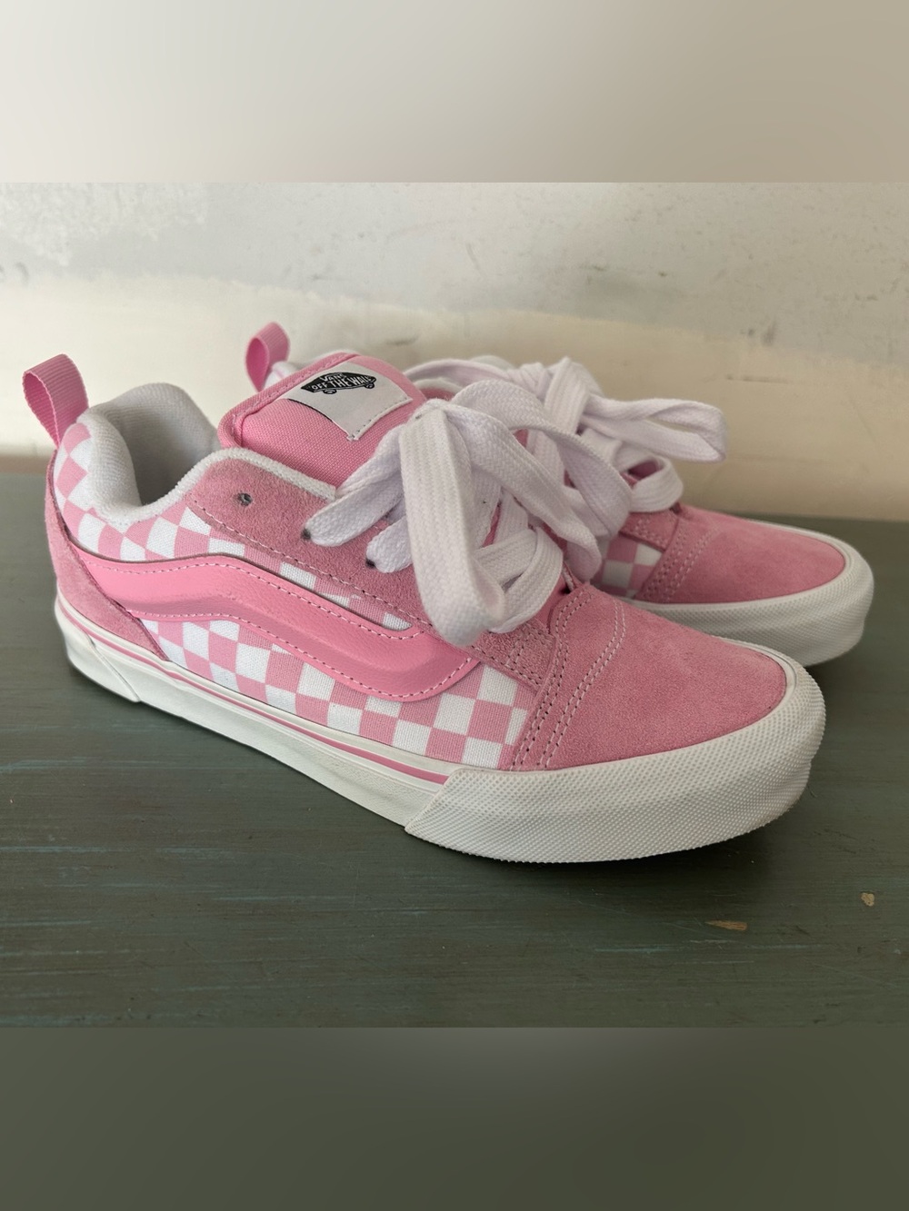 Vans Kids Pink & White Checkerboard Old Skool Sneakers